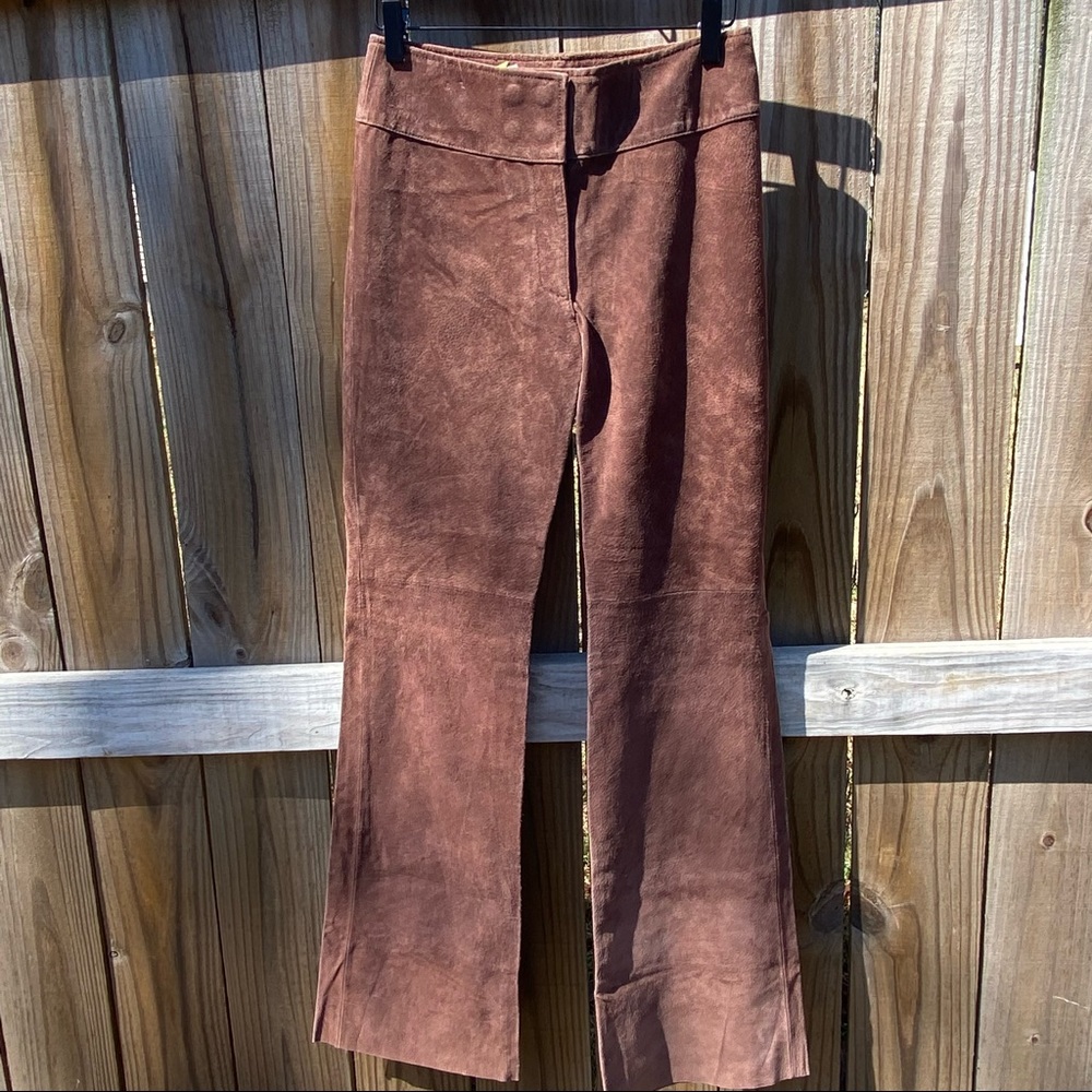 Pretty Good Brown Leather High Waist Wide Leg Pants